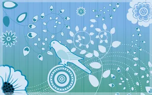 Preview Wallpaper Bird, Pattern, Flowers Wallpaper