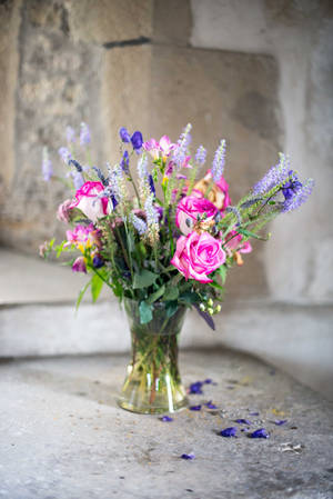 Preview Wallpaper Bouquet, Rose, Lavender, Flowers, Vase Wallpaper