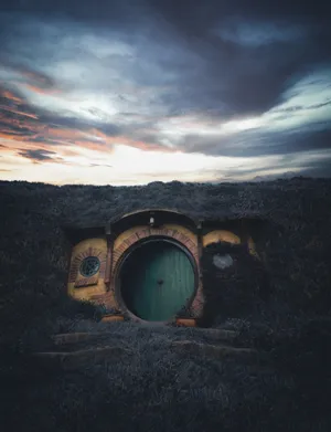 Preview Wallpaper Building, Door, Hobbiton Movie Set, New Zealand Wallpaper