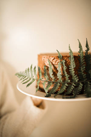 Preview Wallpaper Cake, Fern, Leaf, Dessert Wallpaper