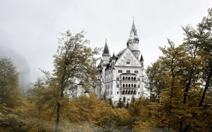 Preview Wallpaper Castle, Trees, Sky, Mist Wallpaper