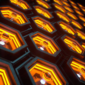 Preview Wallpaper Cells, Hexagons, Structure, Glow, 3d Wallpaper