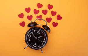 Preview Wallpaper Clock, Alarm Clock, Time, Hearts, Orange Wallpaper