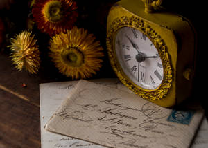 Preview Wallpaper Clock, Writing, Vintage, Aesthetics Wallpaper