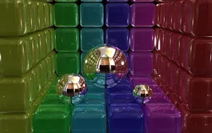 Preview Wallpaper Digital Art, 3d, Balls, Cubes Wallpaper