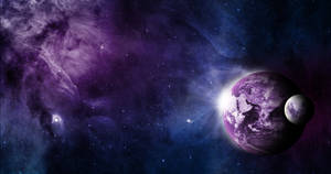 Preview Wallpaper Earth, Moon, Space, Galaxy Wallpaper