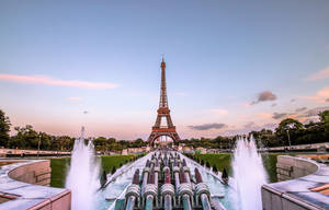 Preview Wallpaper Eiffel Tower, Paris, Gold Evening, France, Fountain Wallpaper
