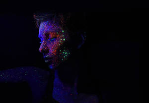 Preview Wallpaper Face, Sequins, Makeup, Ultraviolet, Glow, Shine Wallpaper