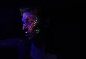 Preview Wallpaper Face, Sequins, Makeup, Ultraviolet, Glow, Shine Wallpaper