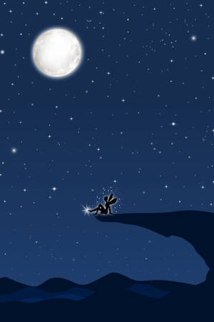 Preview Wallpaper Fairy, Art, Vector, Precipice, Full Moon Wallpaper