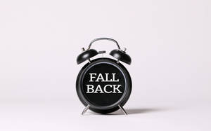 Preview Wallpaper Fall Back, Words, Inscription, Alarm Clock, Clock Wallpaper