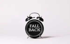 Preview Wallpaper Fall Back, Words, Inscription, Alarm Clock, Clock Wallpaper