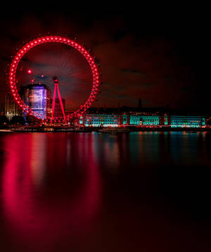 Preview Wallpaper Ferris Wheel, Night City, London, United Kingdom Wallpaper