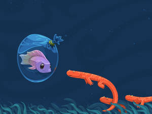 Preview Wallpaper Fish, Underwater, Swimming, Drawing Wallpaper