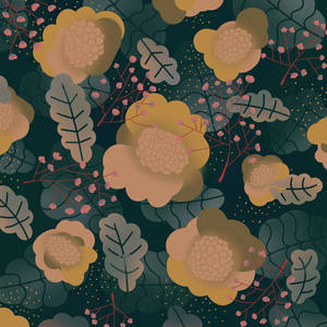 Preview Wallpaper Flowers, Patterns, Pattern, Beige, Green Wallpaper