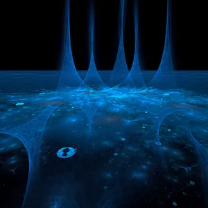 Preview Wallpaper Fractal, Blue, Black, Stream, Light Wallpaper