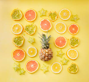 Preview Wallpaper Fruit, Citrus, Pineapple, Yellow, Lemon, Orange Wallpaper