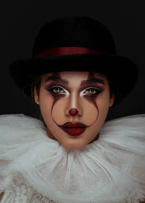 Preview Wallpaper Girl, Clown, Face, Paint, Makeup Wallpaper