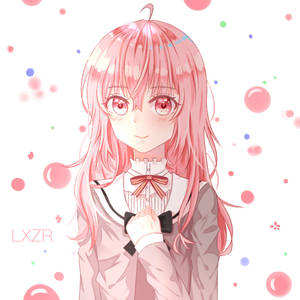Preview Wallpaper Girl, Glance, Cute, Pink, Anime Wallpaper