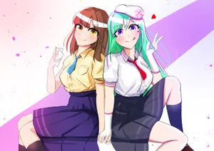 Preview Wallpaper Girls, Friends, Happy, Anime, Funny, Cute Wallpaper