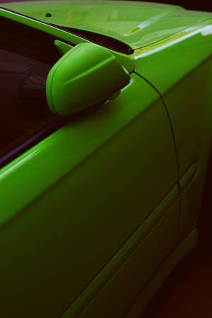 Preview Wallpaper Green, Car, Mirror Wallpaper