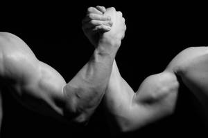 Preview Wallpaper Hands, Men, Wrestling, Biceps, Black And White, Arm Wrestling Wallpaper