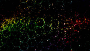 Preview Wallpaper Hexagons, Dark, Colorful, Spots, Lines Wallpaper