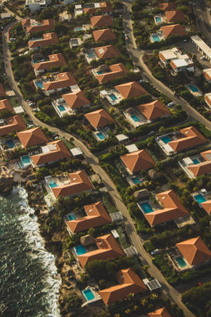 Preview Wallpaper Houses, Roofs, Aerial View Wallpaper