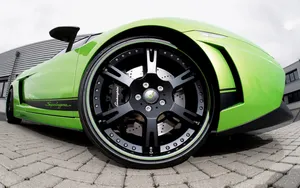 Preview Wallpaper Lamborghini, Wheel, Green Wallpaper