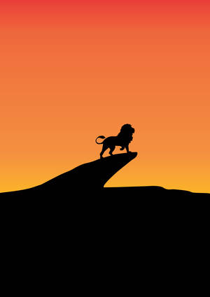 Preview Wallpaper Lion, Cliff, Silhouette, Art Wallpaper