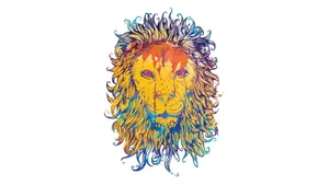 Preview Wallpaper Lion, Drawing, Colorful, King, King Of Beasts Wallpaper