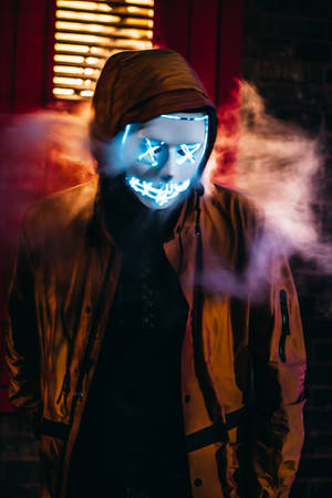 Preview Wallpaper Mask, Anonymous, Neon, Hood, Smoke Wallpaper