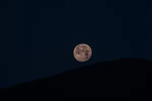 Preview Wallpaper Moon, Full Moon, Hill, Night Wallpaper