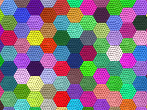 Preview Wallpaper Mosaic, Colorful, Hexagons, Geometric, Texture Wallpaper