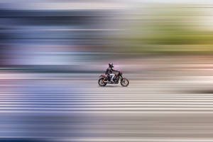 Preview Wallpaper Motorcycle, Motorcyclist, Movement, Distortion Wallpaper