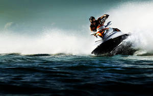 Preview Wallpaper Motorcycle, Water, Man, Splashes Wallpaper