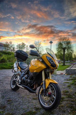 Preview Wallpaper Motorcycle, Wheels, Yellow Wallpaper