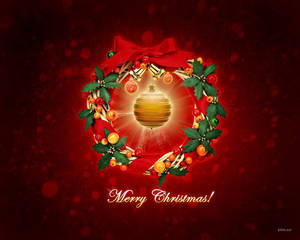 Preview Wallpaper New Year, Christmas, Wreath, Sphere, Congratulation Wallpaper