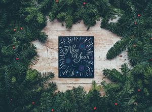 Preview Wallpaper New Year, Postcard, Branches, Spruce Wallpaper