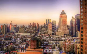 Preview Wallpaper New York, Sunset, Buildings, Hdr Wallpaper
