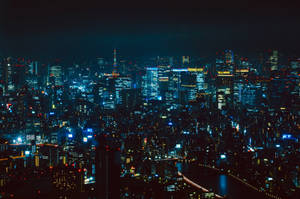 Preview Wallpaper Night City, Aerial View, Tokyo, City Lights, Metropolis Wallpaper