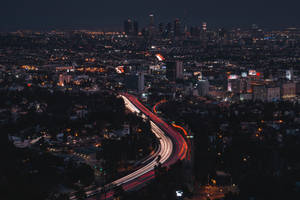 Preview Wallpaper Night City, Long Exposure, City Lights, Night, Los Angeles, United States Wallpaper