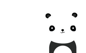 Preview Wallpaper Panda, Smile, White, Black, Minimalist Wallpaper