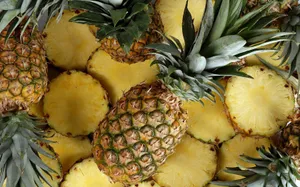 Preview Wallpaper Pineapples, Fruit, Segments, Background Wallpaper