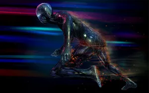 Preview Wallpaper Robot, Person, Image, Metal, Dark Wallpaper