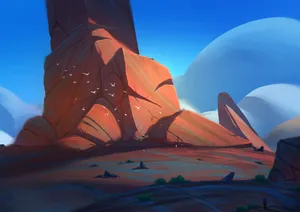 Preview Wallpaper Rock, Birds, Art Wallpaper