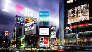 Preview Wallpaper Tokyo, Buildings, Night, Advertising Wallpaper