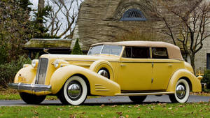 Preview Wallpaper Vintage Car, Yellow, Beautiful, Nature Wallpaper