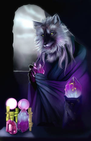 Preview Wallpaper Wolf, Alchemist, Art, Crystals, Magic Wallpaper