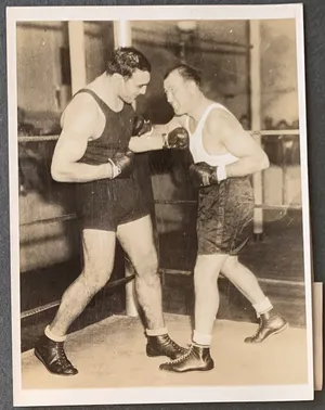 Primo Carnera Sparring With Jack Sharkey Wallpaper